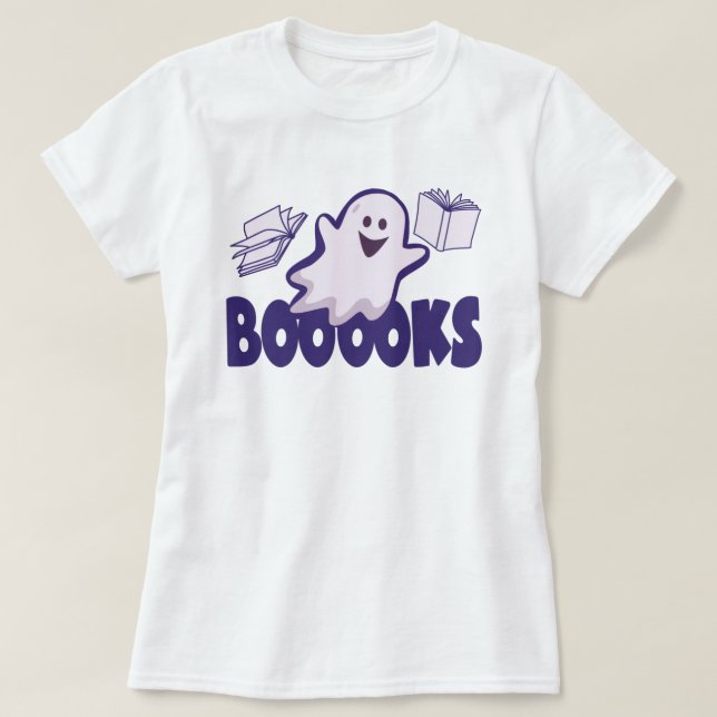 Camiseta Halloween Ghost Book (Frente do Design)