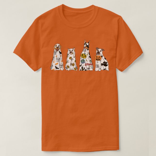 Camiseta Halloween Ghost Dog Boo Retro Spooky Season Boo Do (Frente do Design)