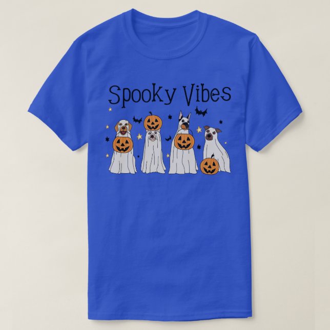 Camiseta Halloween Ghost Dog Engraçado (Frente do Design)