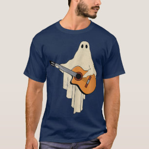 Camiseta Halloween Ghost Play Guitar Engraçado 1565
