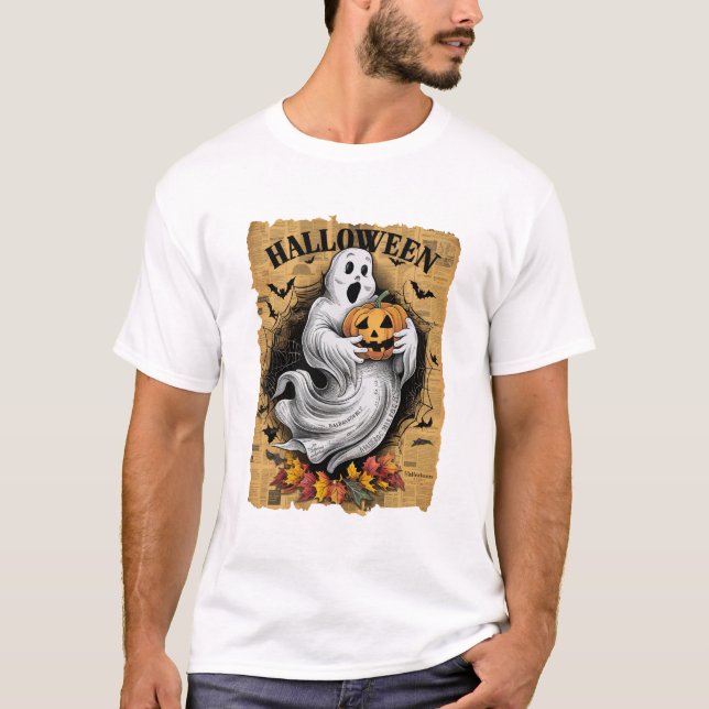 Camiseta Halloween Ghost Pumpkin (Frente)