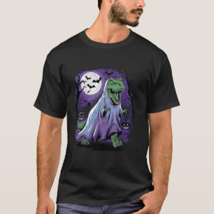 Camiseta Halloween Ghost Spooky Dinossaur TRex Kids Toddler
