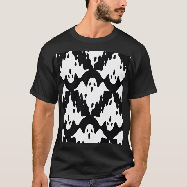 Camiseta Halloween Ghost Spooky Sem Olhos Padrão (Frente)
