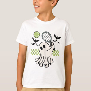 Camiseta Halloween Ghost Tênis Player Retro Spooky Season