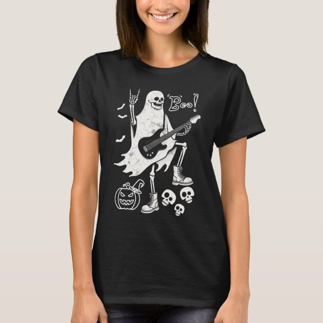 Camiseta Halloween Ghost Tocando Violão (Frente)