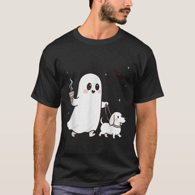 Camiseta Halloween Ghost Walking Dog Soky Season Halloween  (Frente)