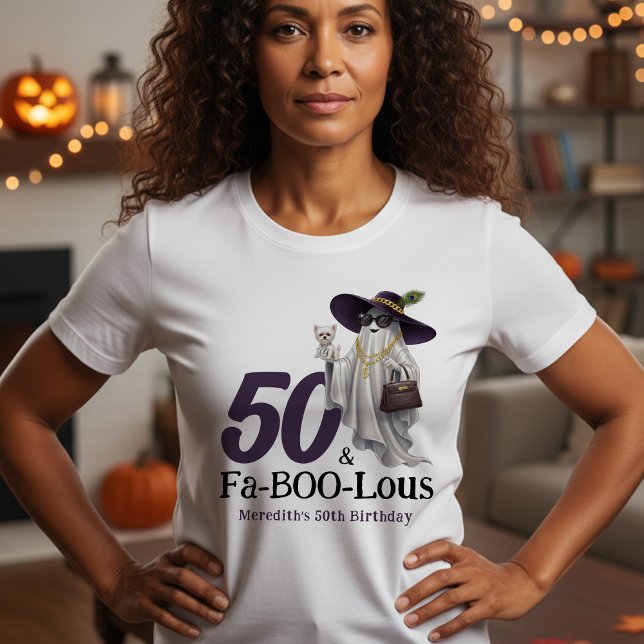 Camiseta Halloween Ghost Women's Fabuloso 50º Aniversário (Criador carregado)