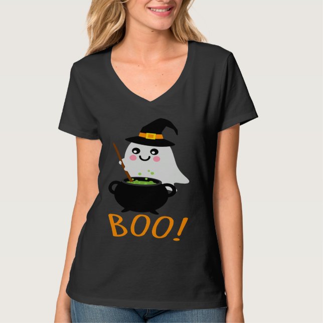Camiseta Halloween Ghosts with Magic Cauldron  Magic Potion (Frente)