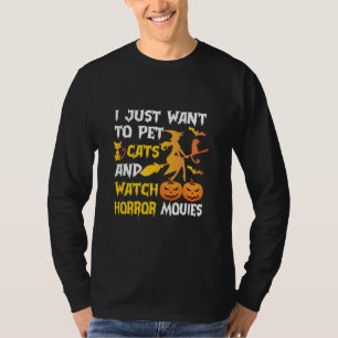 Camiseta Halloween Gift   Só Quero Pet Cats Aniversário
