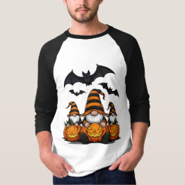 Camiseta Halloween Gnome 3/4 Sleeve Raglan T-Shirt