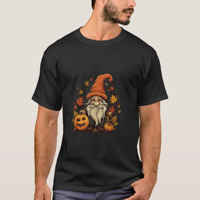 Camiseta Halloween Gnomo Fofo Outono  (Frente)