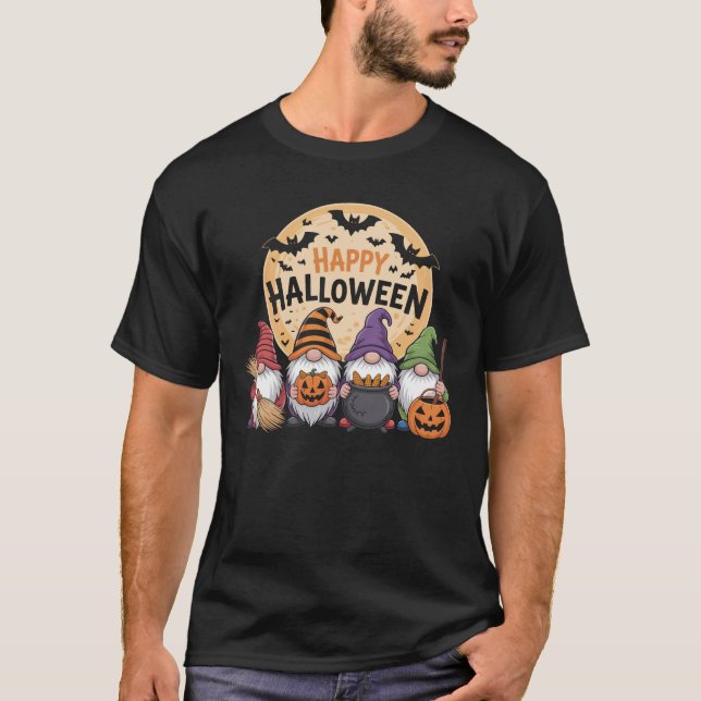 Camiseta Halloween Gnomo Spooky Gardening (Frente)