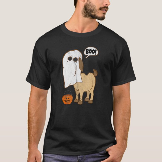 Camiseta Halloween Goat Ghost Costume Cute Boo Goat Tee (Frente)