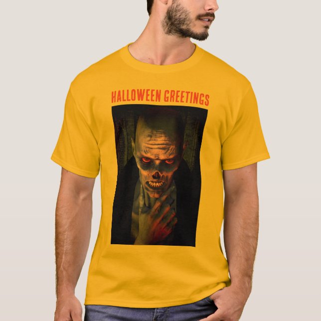 Camiseta Halloween Greetings. Zombie (Frente)