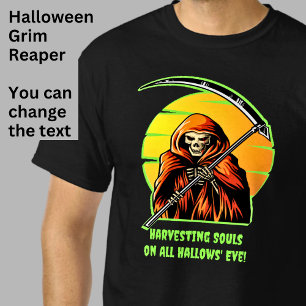 Camiseta Halloween Grim Reaper Scythe - Colheita de Almas