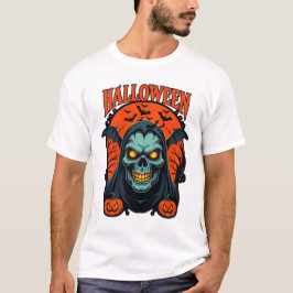 Camiseta Halloween Grim Reaper Skull T-Shirt for Horror Fan
