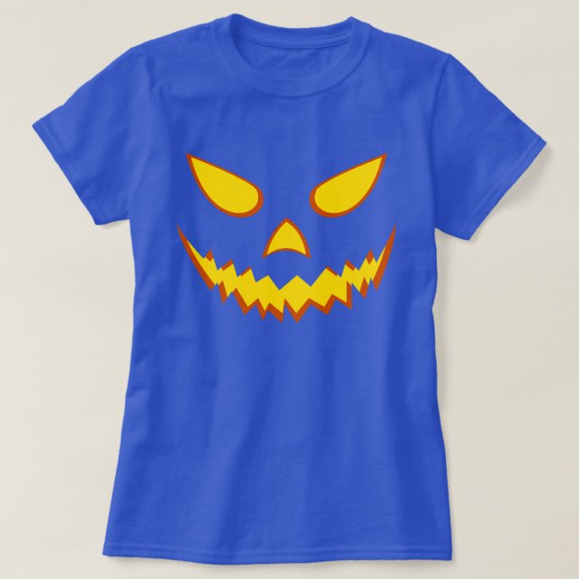 Camiseta Halloween Grinning Face Jack o Lanterna Pumpkin (Frente do Design)