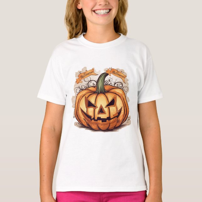 Camiseta Halloween: Großer Kürbis -  (Frente)