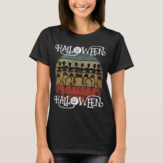 CAMISETA HALLOWEEN HALLOWEEN DANCING SKELETON (Frente)