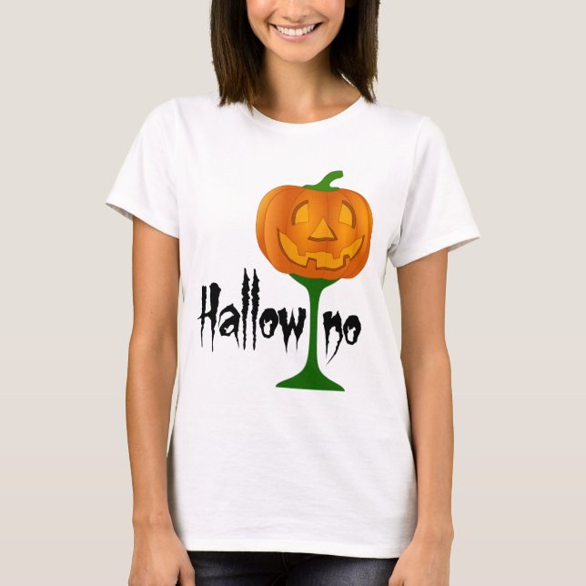 Camiseta Halloween Halloween De Vidro De Pumpkin (Frente)