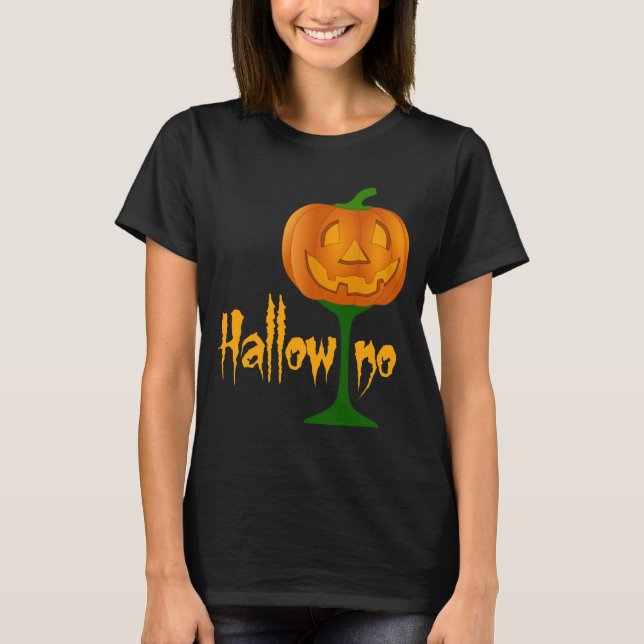 Camiseta Halloween Halloween De Vidro De Pumpkin (Frente)
