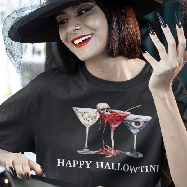 Camiseta Halloween Happy Hallowtinti Cocktail Martini (Criador carregado)