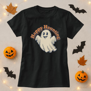 Camiseta Halloween Happy Hunting Retro Ghost
