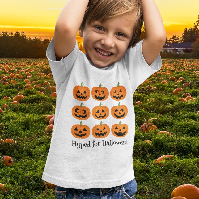 Camiseta Halloween Happy Jack O'Lanterns (This item is for display purposes only to illustrate the design element. )