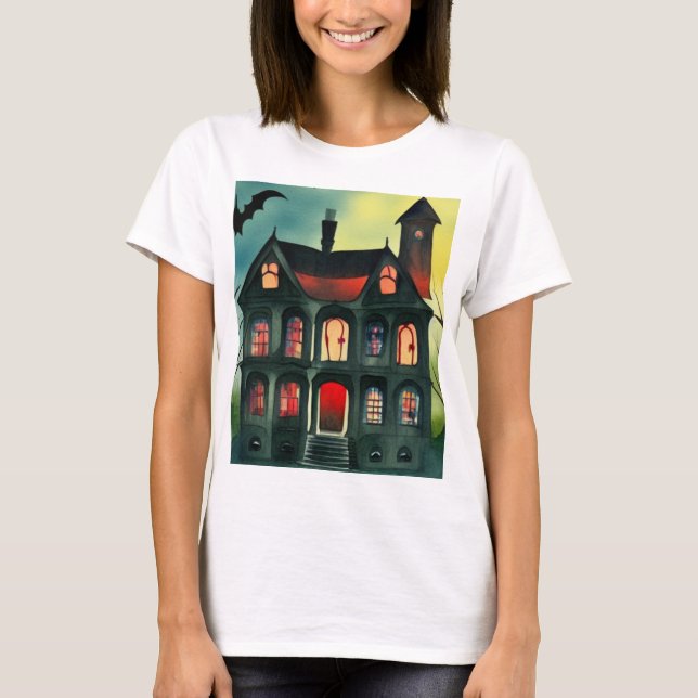 Camiseta Halloween Haunted House (Frente)