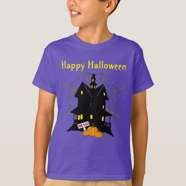 Camiseta Halloween Haunted House Para Venda De T-Shirt De C (Frente)