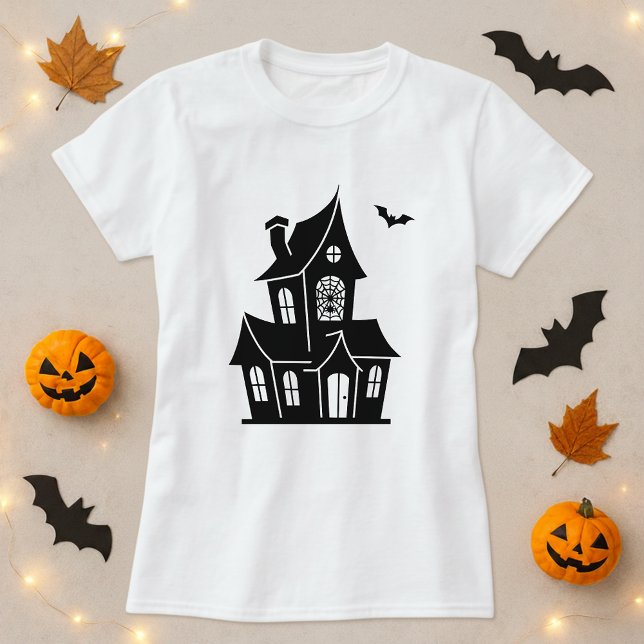 Camiseta Halloween Haunted House Silhouette (Criador carregado)