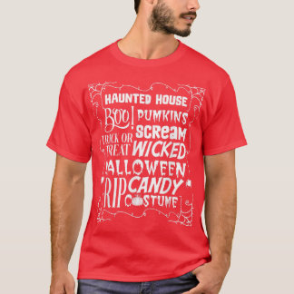 Camiseta Halloween HauntedHouse Engraçada Skeleton Gravey