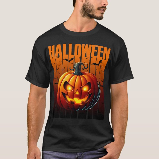 Camiseta Halloween Havoc - Jacks e Morcegos (Frente)