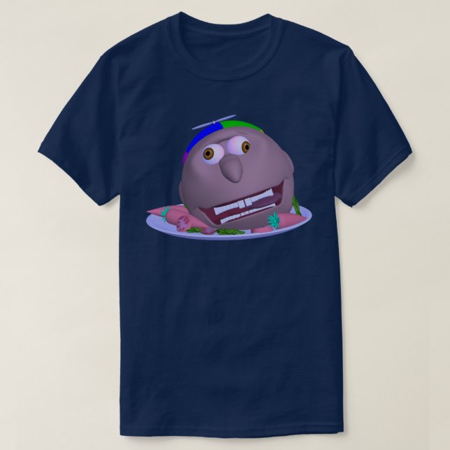 Camiseta Halloween Head on a Plate Johnny T-shirt (Frente do Design)