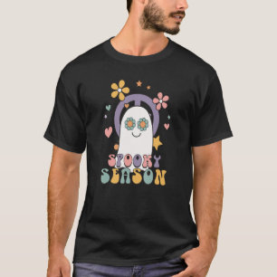 Camiseta Halloween Hippie Spooky Season Retro Halloween Fal