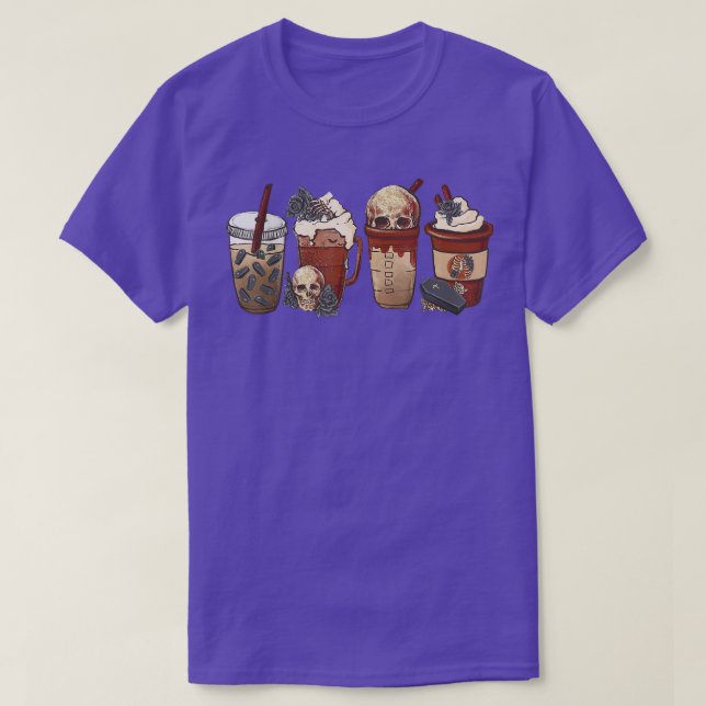 Camiseta Halloween Horrand Fall Coffee Pumpkin Spice Lati (Frente do Design)