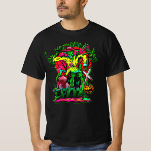 Camiseta Halloween Horror Espantalho Pumpkin Grave Cross