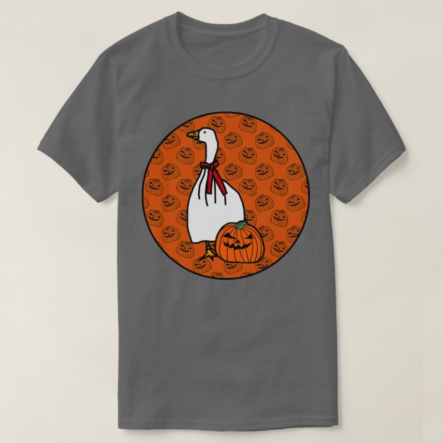 Camiseta Halloween Horror Goose Orange Round (Frente do Design)