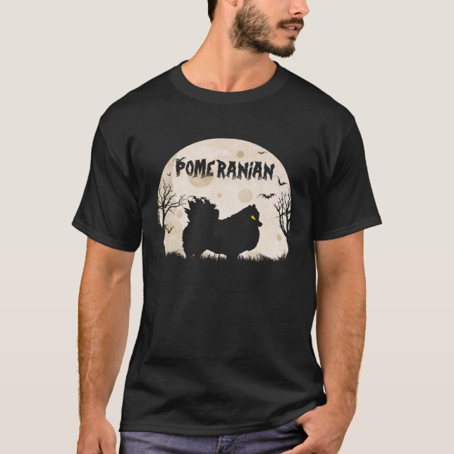 Camiseta Halloween Horror Pomeranian (Frente)