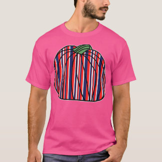 Camiseta Halloween Horror Pumpkin Red Strips