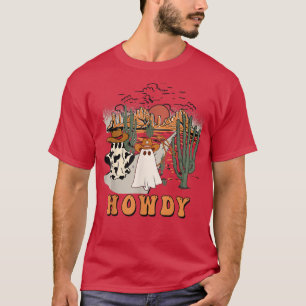 Camiseta Halloween Howdy Ghouls,Boo Haw Cowboy,Desert Sunri