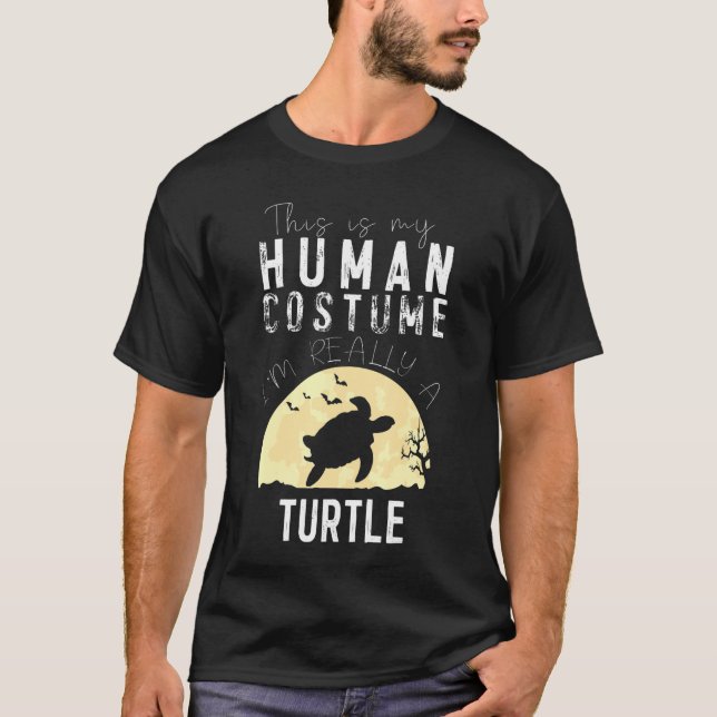 Camiseta Halloween Humano Costume Tartaruga Assustadora Hor (Frente)