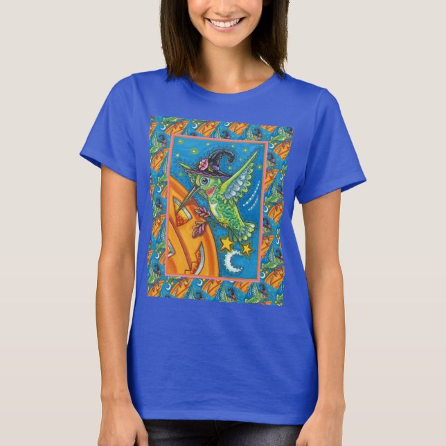 CAMISETA HALLOWEEN HUMMINGBIRD E JACK O LANTERN WHIMSY (Frente)