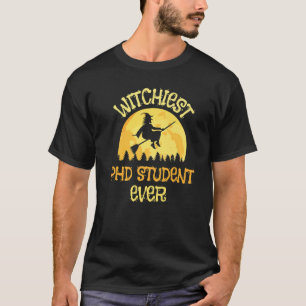 Camiseta Halloween Humor de Bruxa Estudante Phd