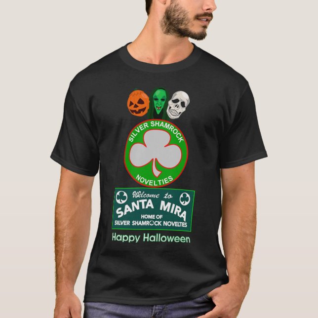Camiseta Halloween III - Shamrock prateado e Papais noeis M (Frente)