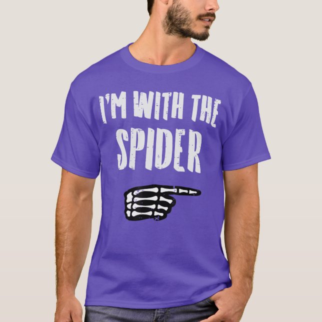 Camiseta Halloween Im with Spider Funny Match Costume Men W (Frente)