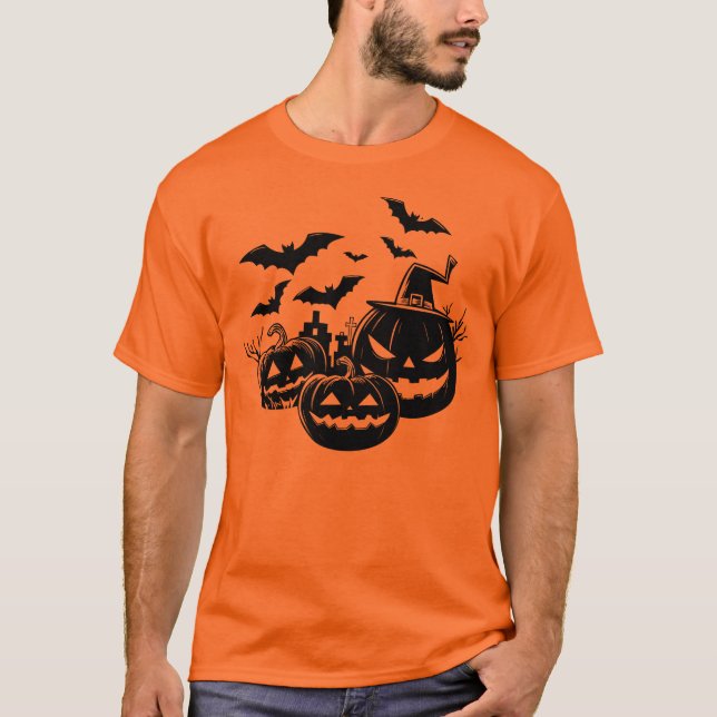 Camiseta Halloween in black and white (Frente)