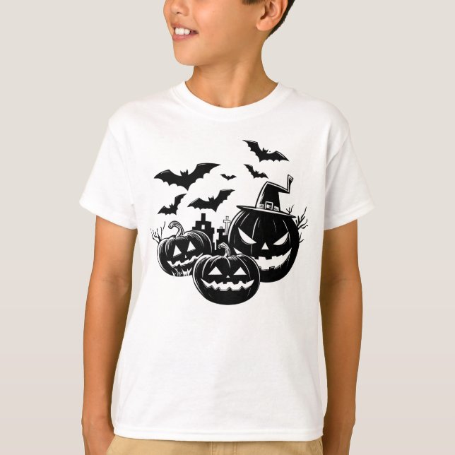 Camiseta Halloween in black and white (Frente)