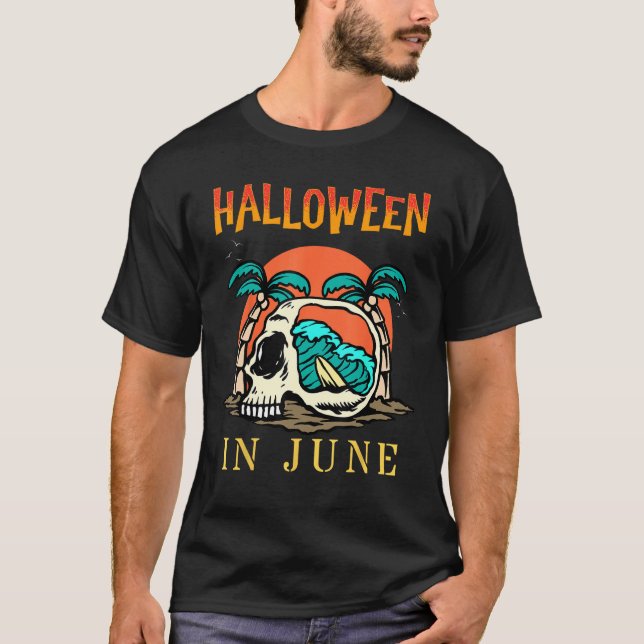 Camiseta Halloween in June  Summer Vacation Beach Family Tr (Frente)