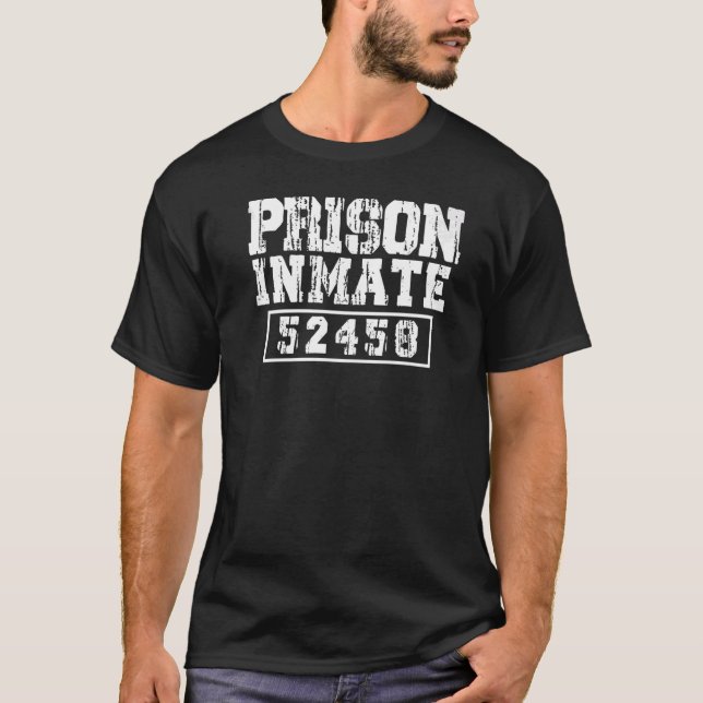Camiseta Halloween Inmate Prison Men Women Suit Lazy Costum (Frente)